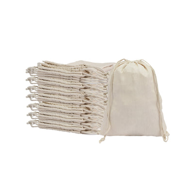 Cotton Canvas Double Drawstring Pouch
