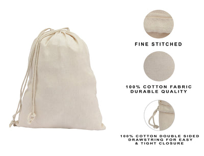 Cotton Canvas Double Drawstring Pouch