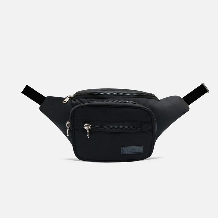Triple Zip Leather Fanny Pack