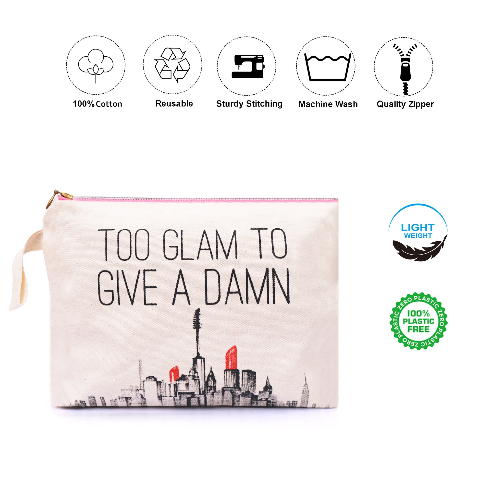 KHASHAA Canvas Makeup Bag