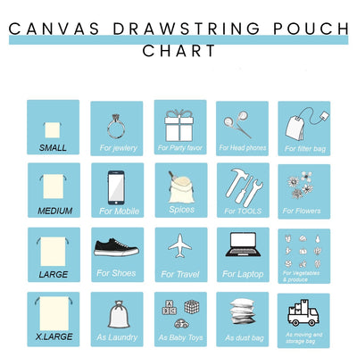 Cotton Canvas Double Drawstring Pouch