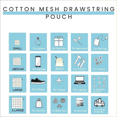 Natural Cotton Mesh Pouch