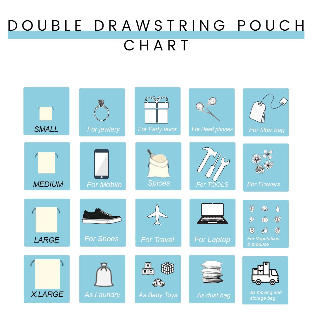 Classic Cotton Double Drawstring Pouch