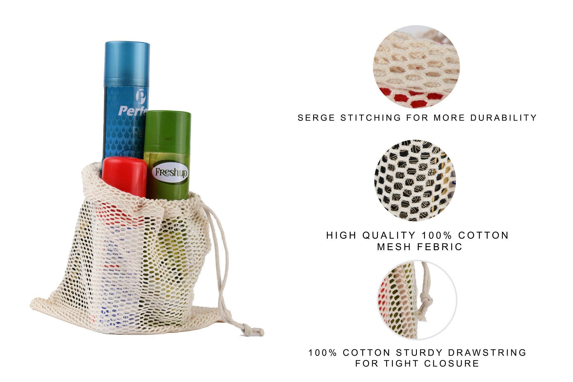 Natural Cotton Mesh Pouch
