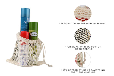 Natural Cotton Mesh Pouch