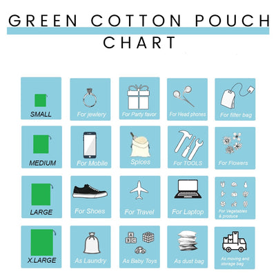 Forest Green Cotton Pouch