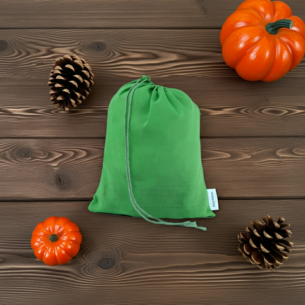 Forest Green Cotton Pouch