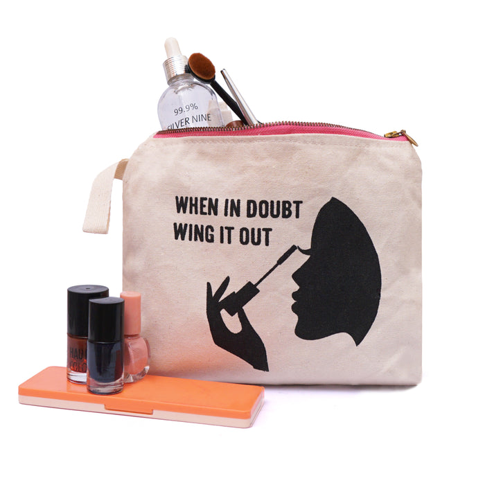 KHASHAA Canvas Makeup Bag