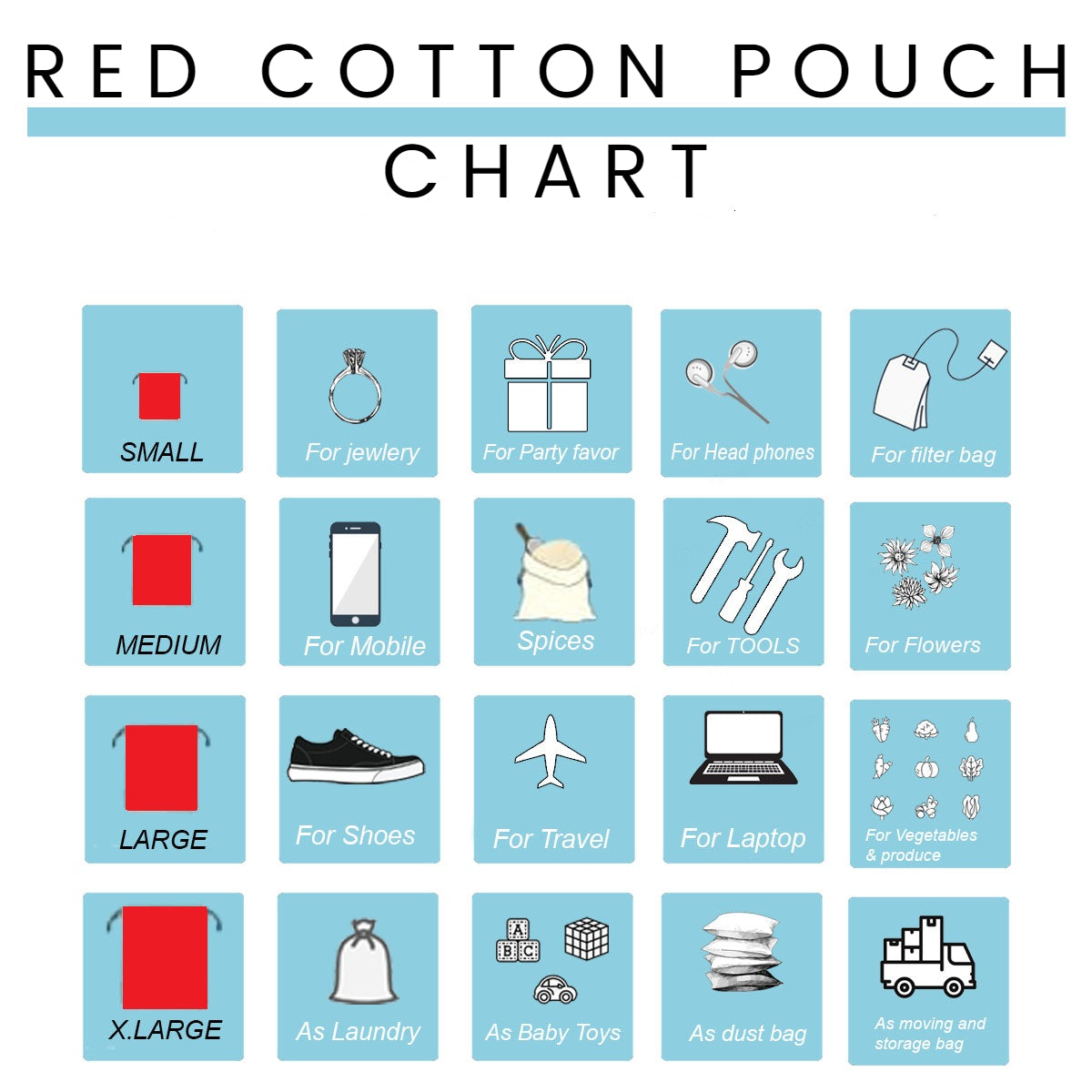 Berry Red Cotton Pouch