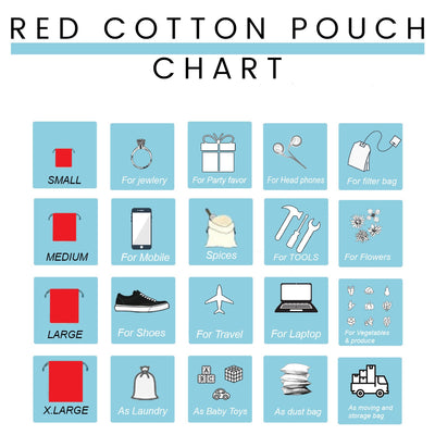 Berry Red Cotton Pouch