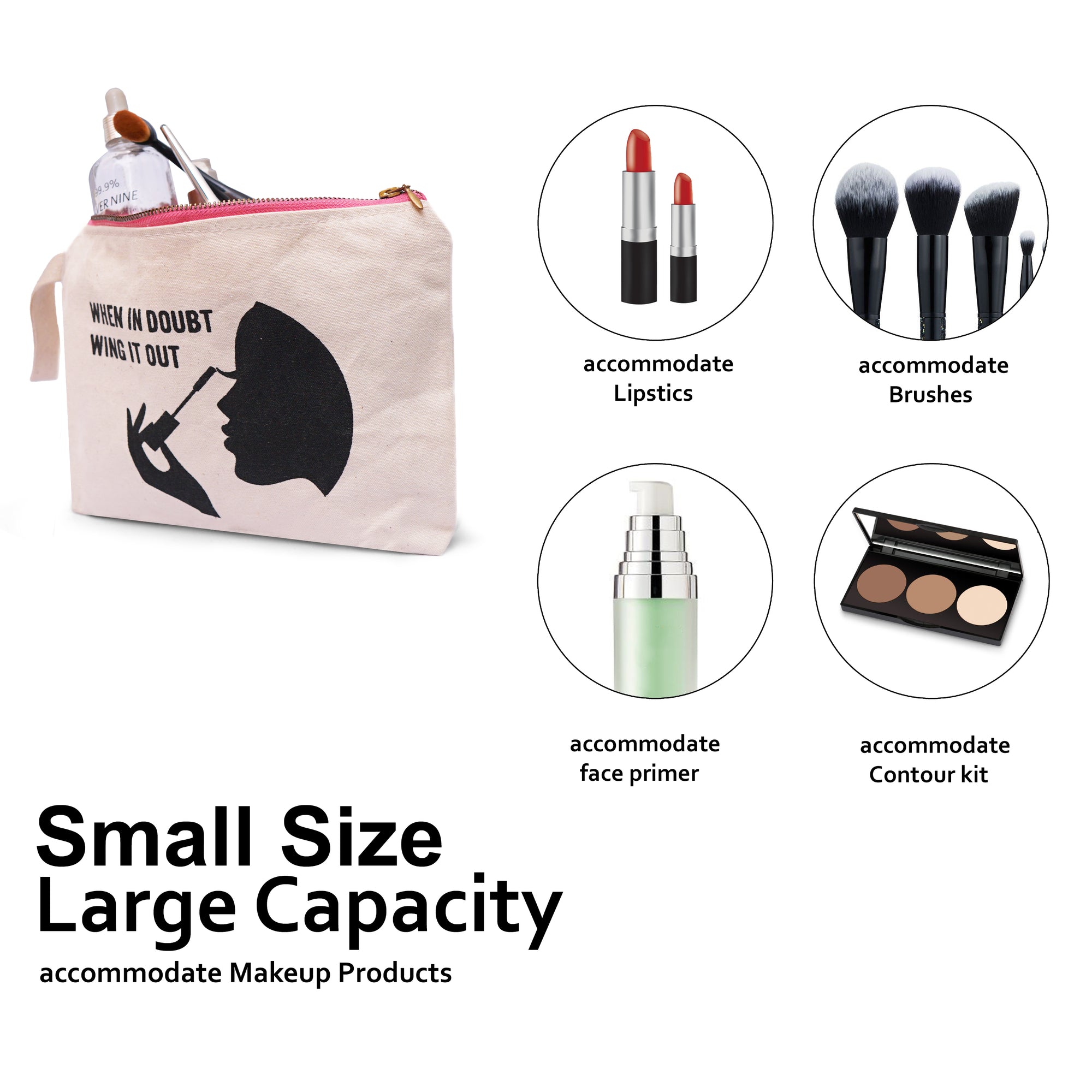 KHASHAA Canvas Makeup Bag