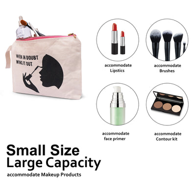 KHASHAA Canvas Makeup Bag