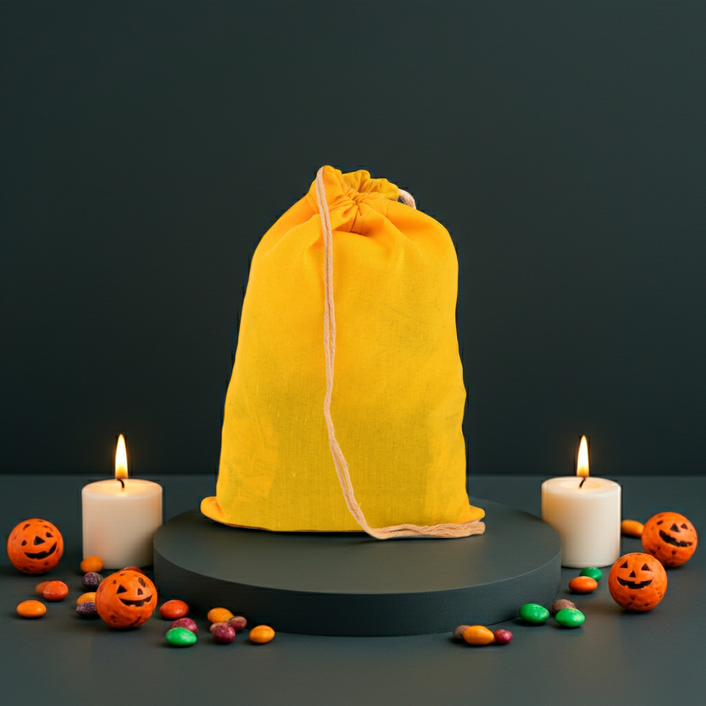 Sunrise Yellow Cotton Pouch