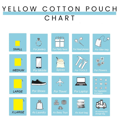 Sunrise Yellow Cotton Pouch