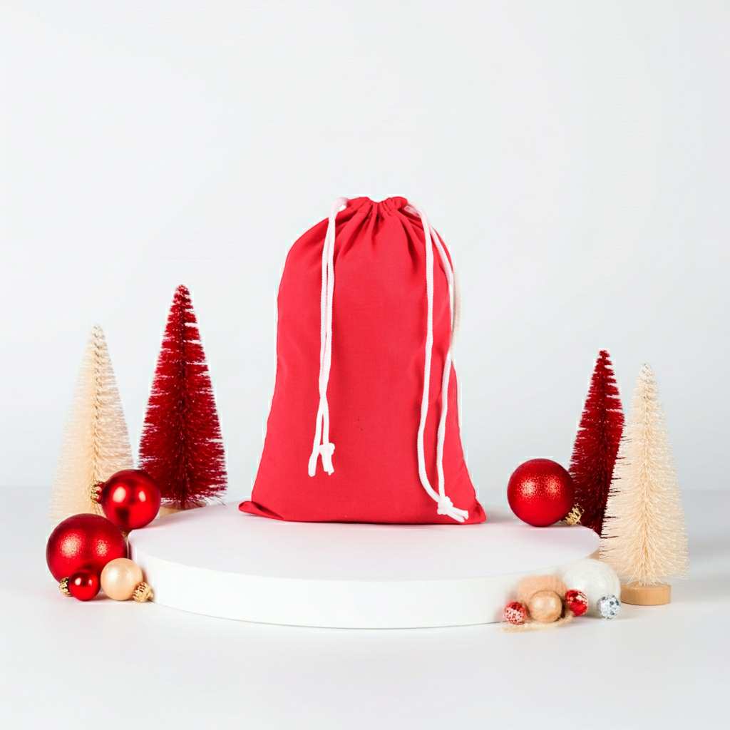 Berry Red Cotton Pouch