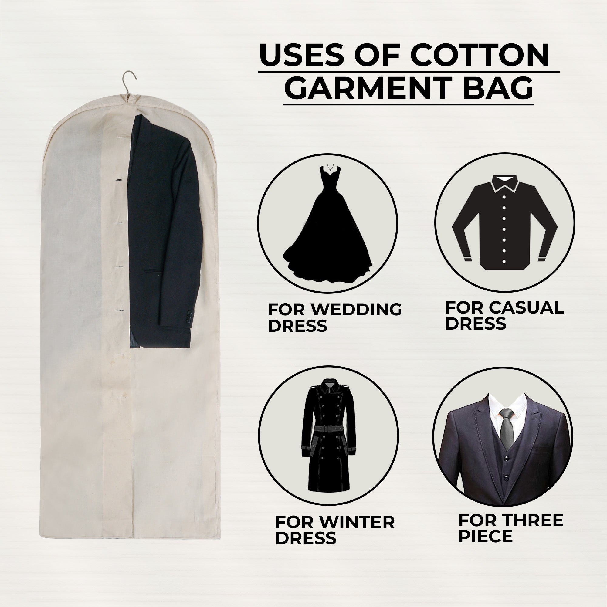 Buttoned Cotton Garment Bag