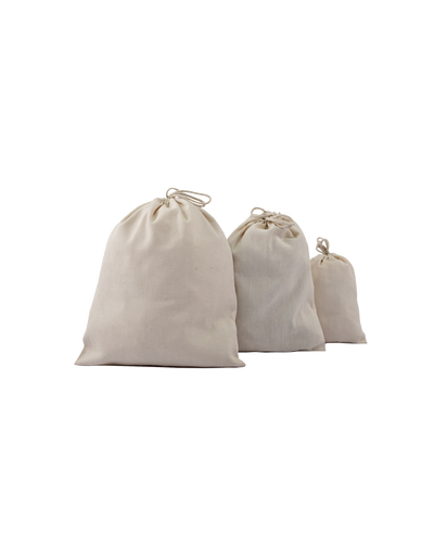 Cotton Canvas Double Drawstring Pouch