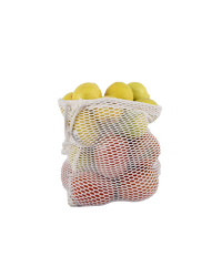 Natural cotton mesh drawstring pouch with open weave