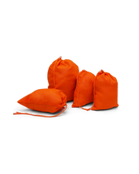Sunset orange cotton single drawstring pouch