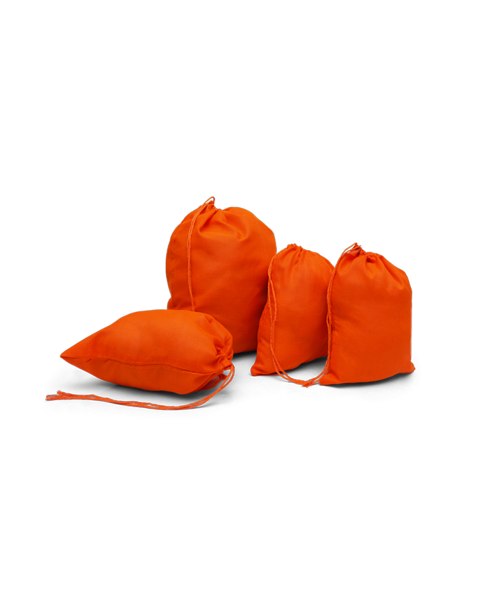 2x3 in Orange Cotton Drawstring Bag