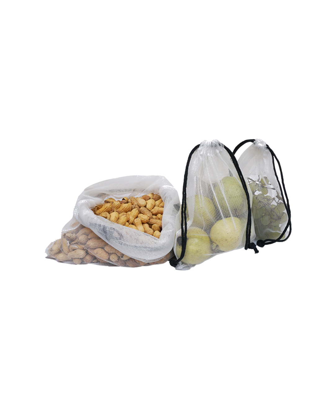 Polyester mesh drawstring pouch, lightweight and breathable