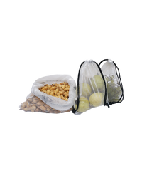 Polyester mesh drawstring pouch, lightweight and breathable