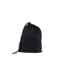 Midnight black cotton drawstring pouch
