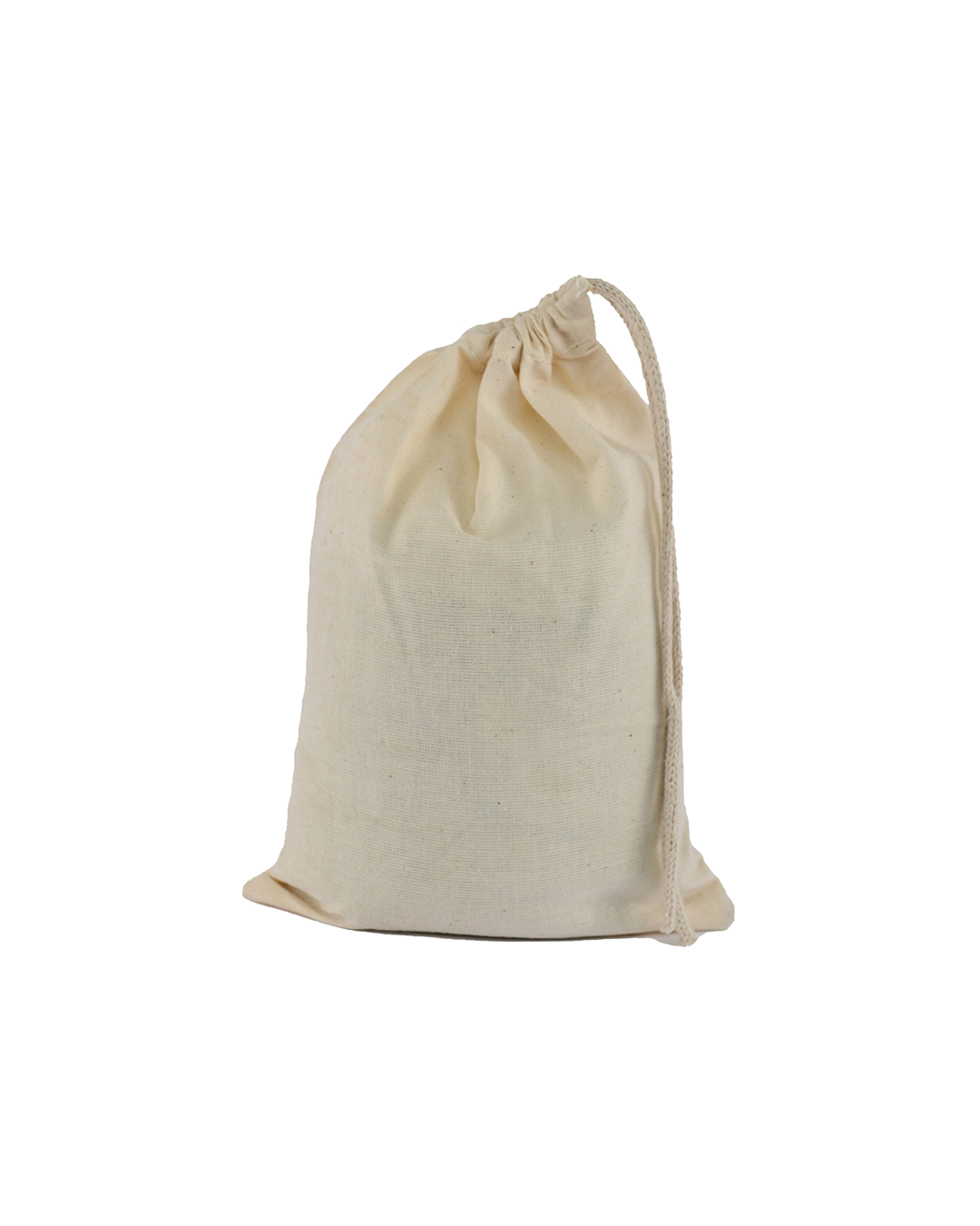 Natural cotton muslin drawstring pouch for produce and dry storage