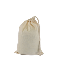 Natural cotton muslin drawstring pouch for produce and dry storage
