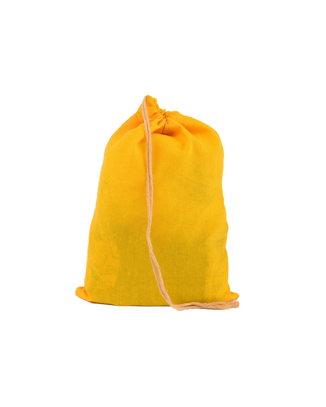 Sunrise yellow cotton single drawstring pouch
