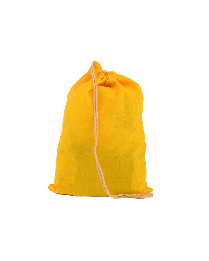 2x3 in Yellow Cotton Drawstring Bag