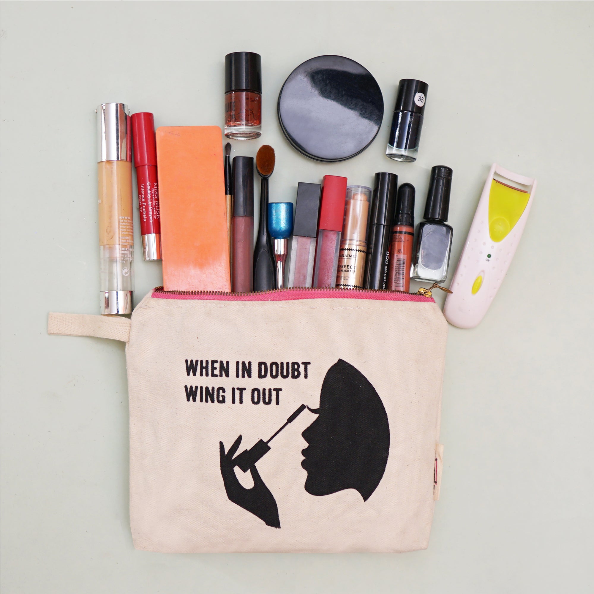 KHASHAA Canvas Makeup Bag