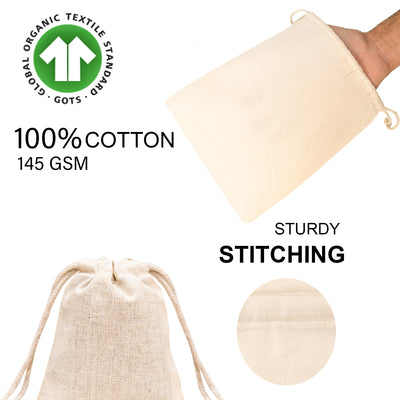 Classic Cotton Double Drawstring Pouch