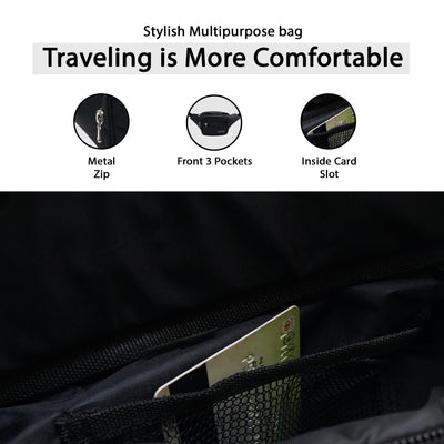 Triple Zip Leather Fanny Pack