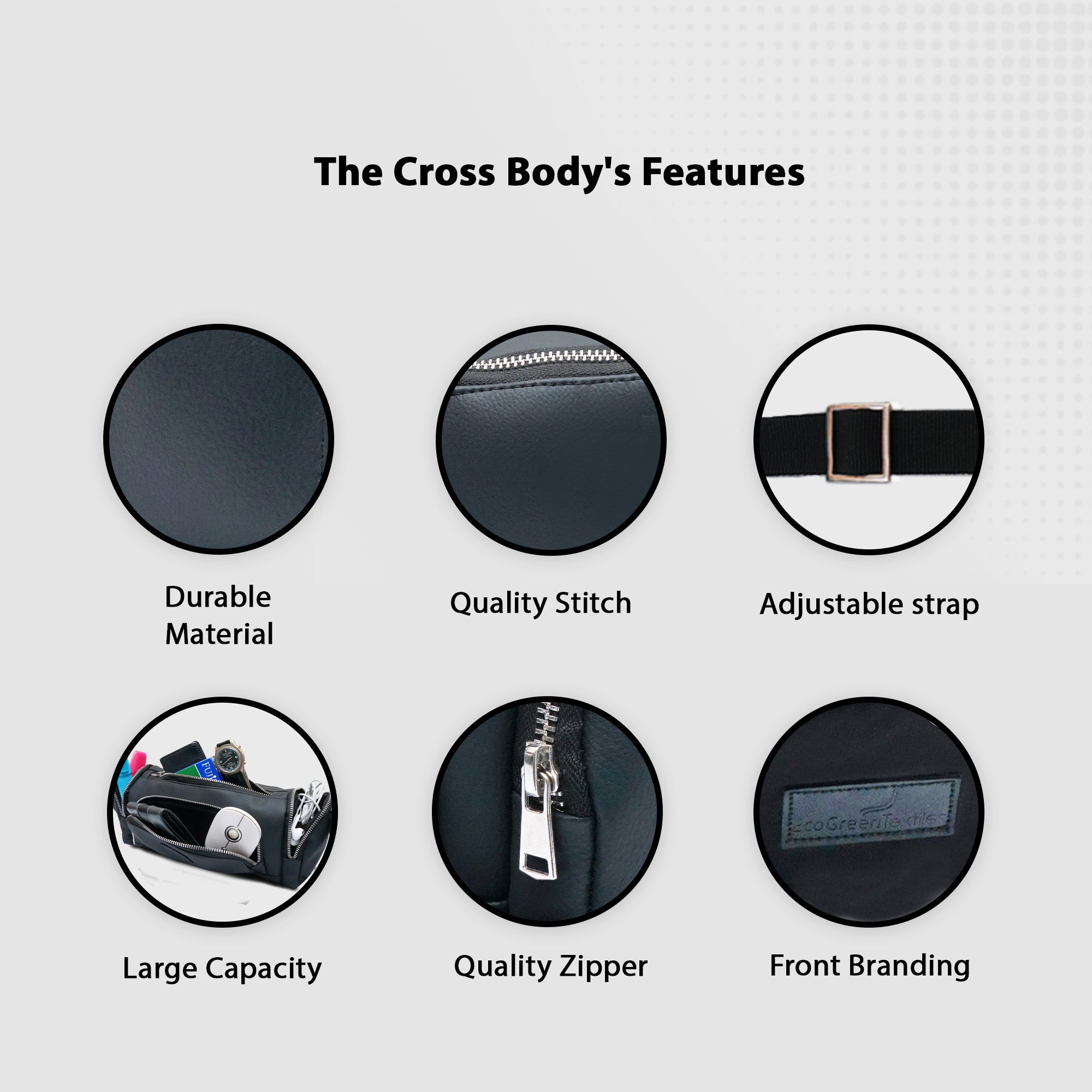 Multi-Pocket Leather Handbag