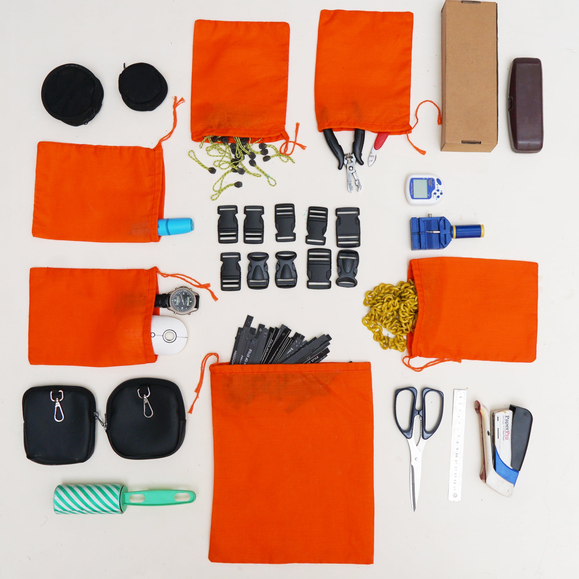 Sunset Orange Cotton Pouch