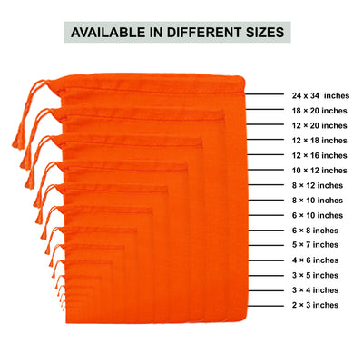 Sunset Orange Cotton Pouch