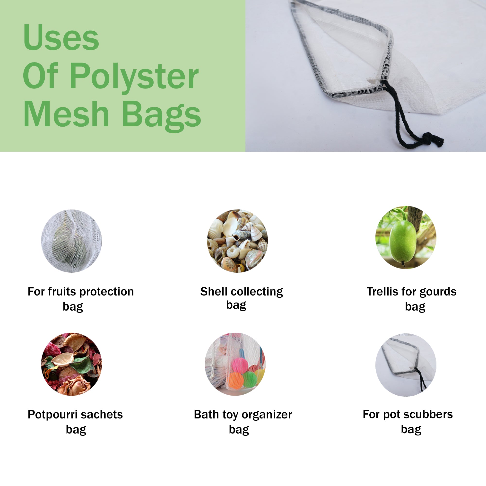 Polyester Mesh Drawstring Pouch