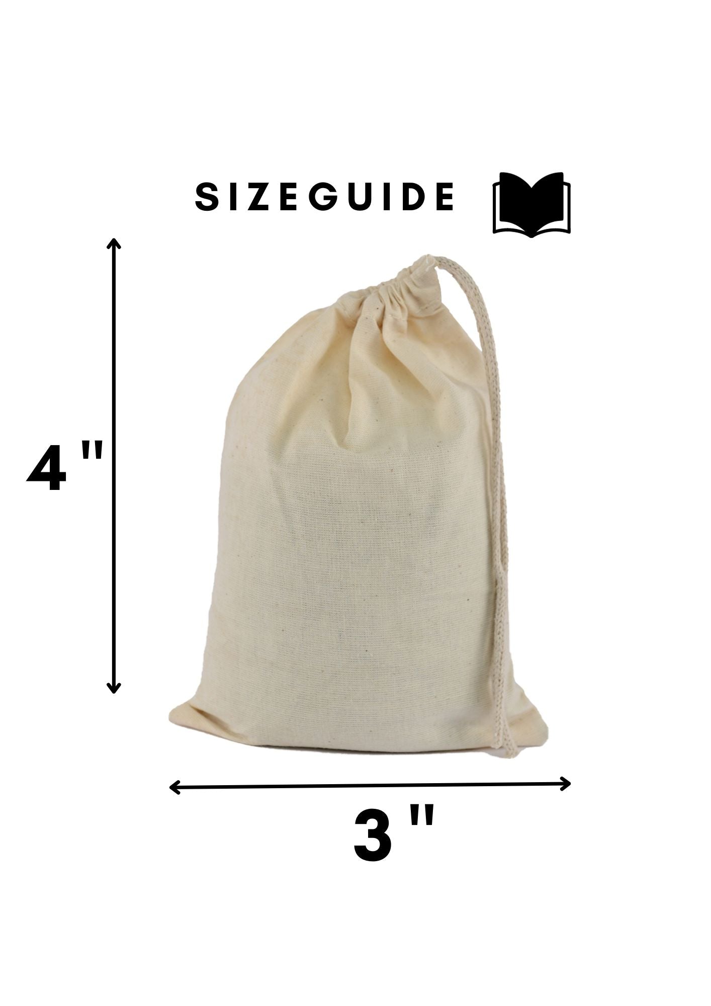 100% Cotton Single Drawstring Pouch for everyday use