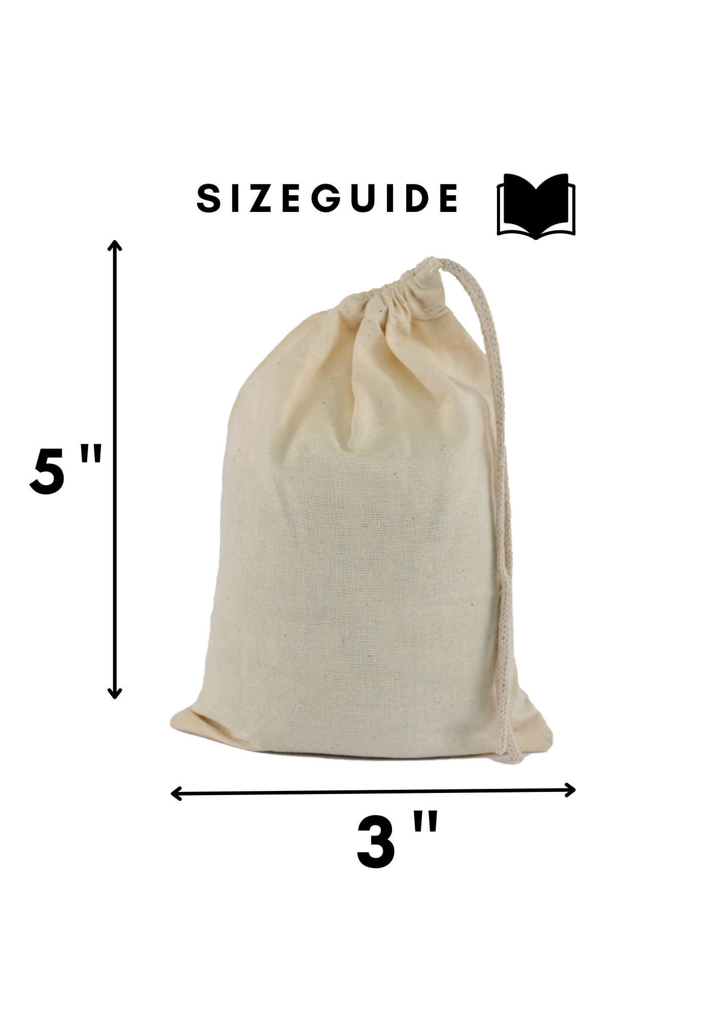 100% Cotton Single Drawstring Pouch for everyday use