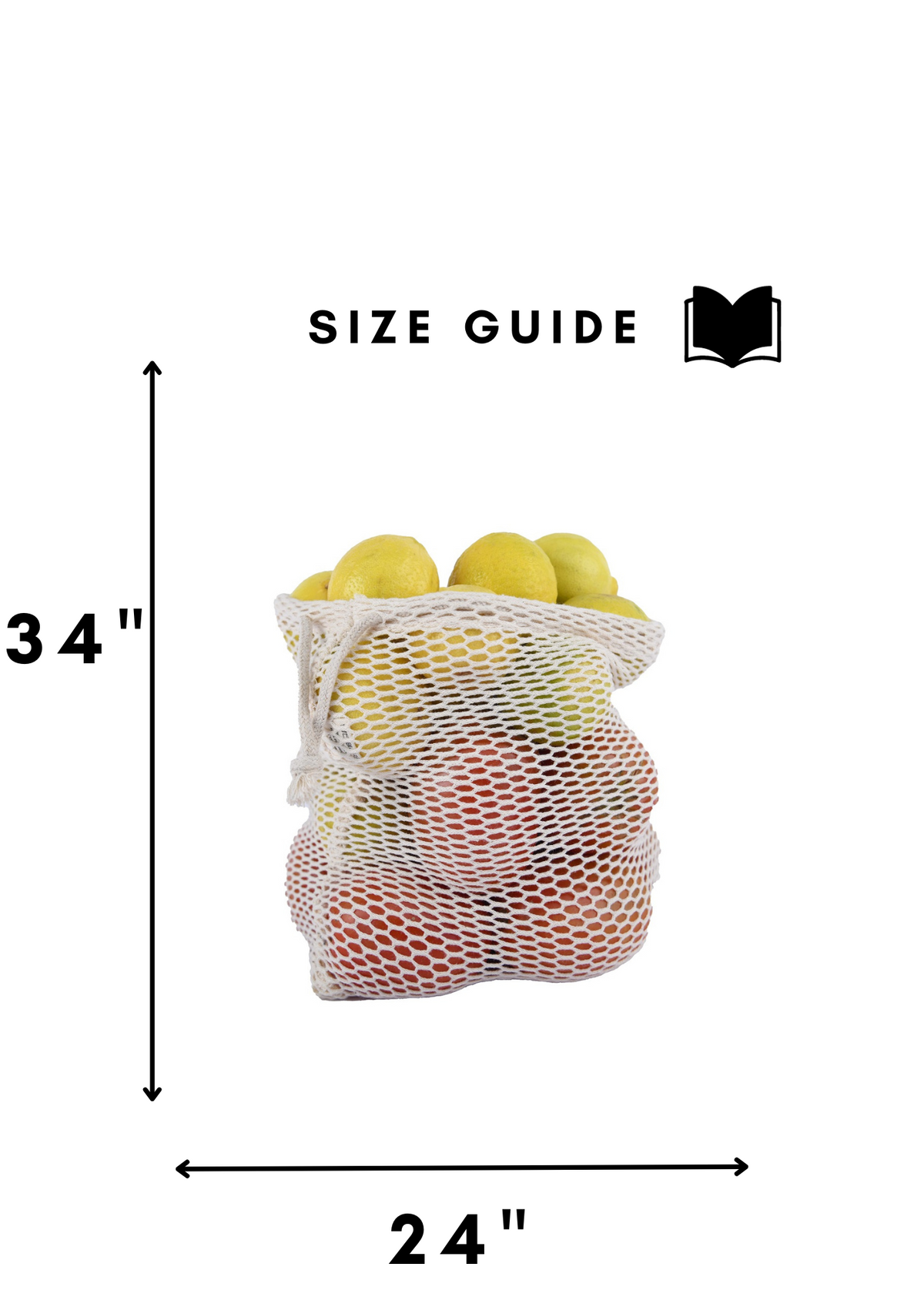 24x34 in natural cotton mesh double drawstring bag