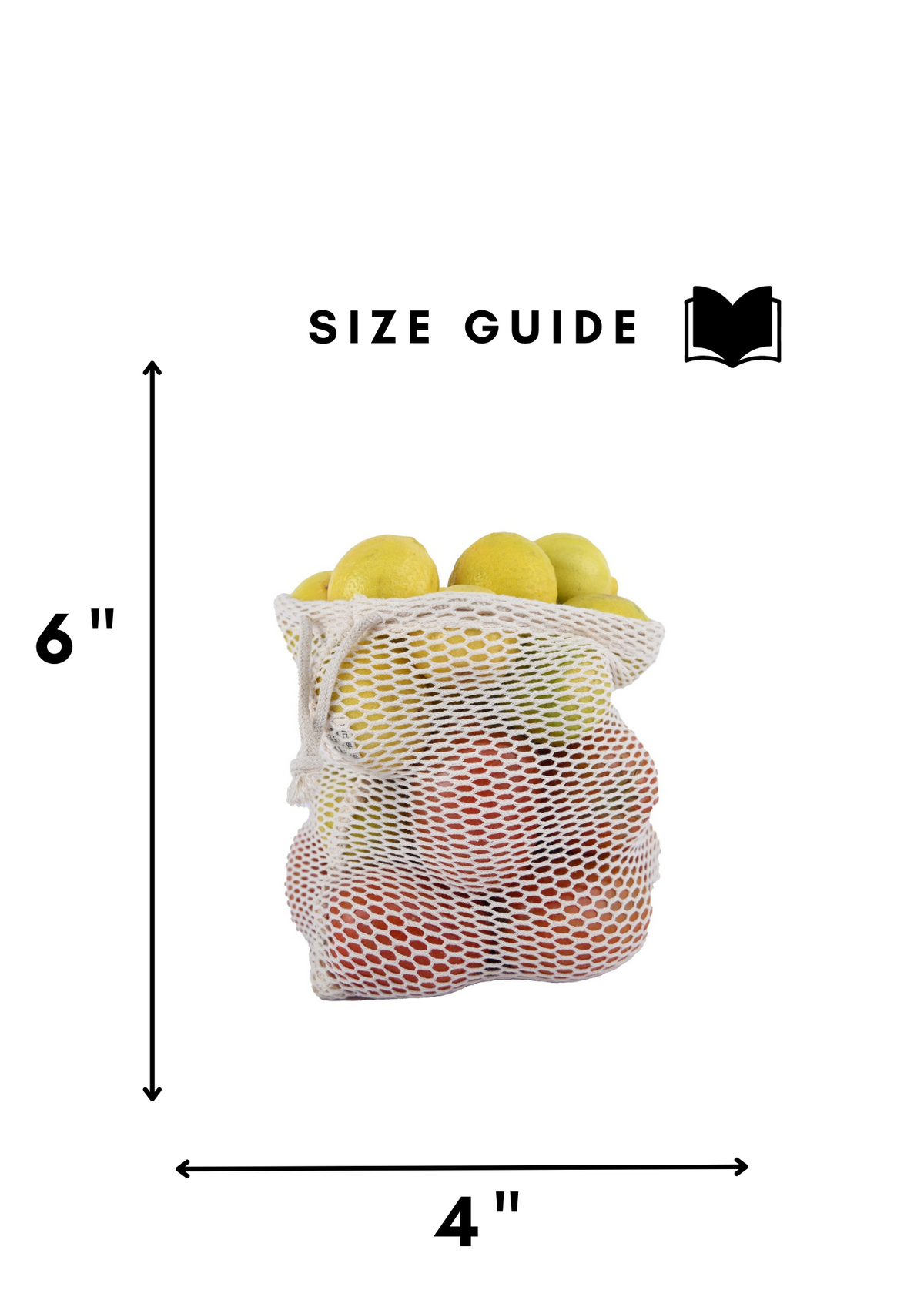 4x6 in natural cotton mesh double drawstring bag