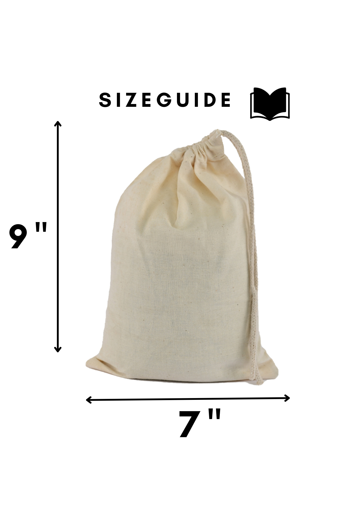100% Cotton Single Drawstring Pouch for everyday use