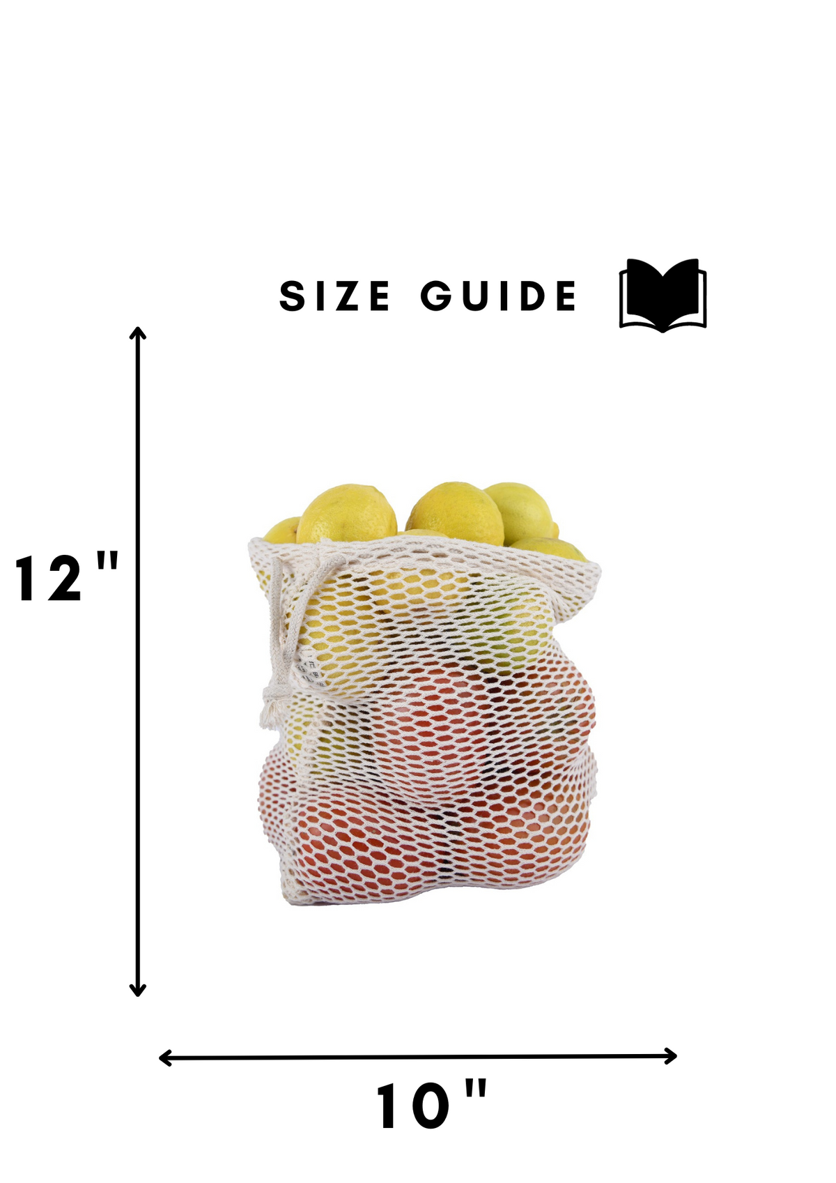 10x12 in natural cotton mesh double drawstring bag